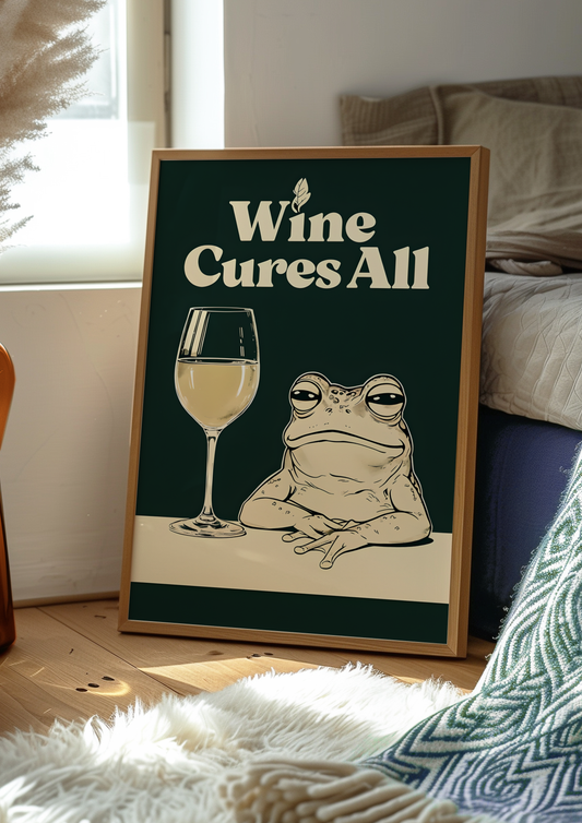 Frog and a glass of Wine
