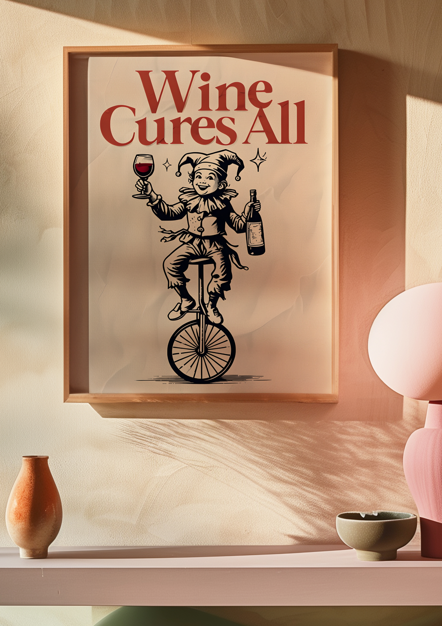 A Jester and a Bottle of Wine