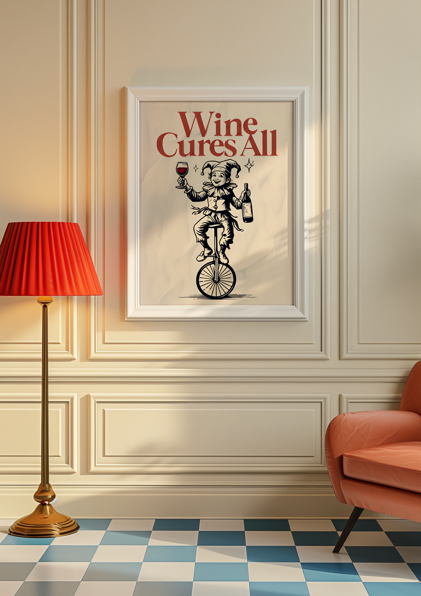 A Jester and a Bottle of Wine